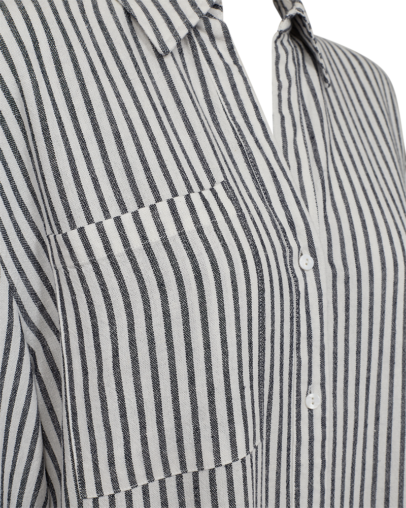 FQLAVISCO - LONG SHIRT - WHITE AND BLUE