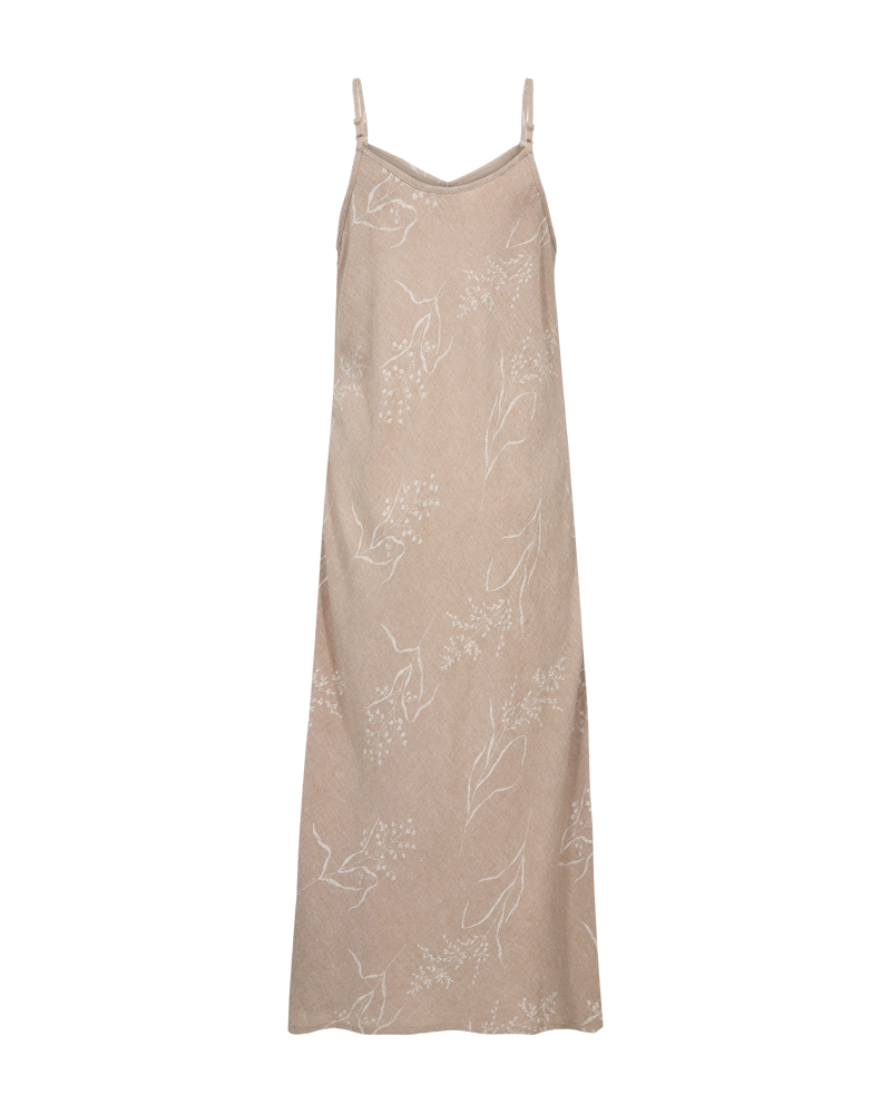 Fqlaluna - jurk met bloemenprint - beige en wit