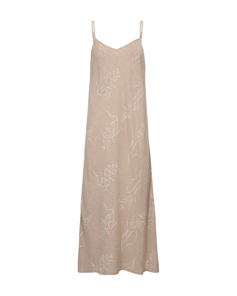 Fqlaluna - jurk met bloemenprint - beige en wit