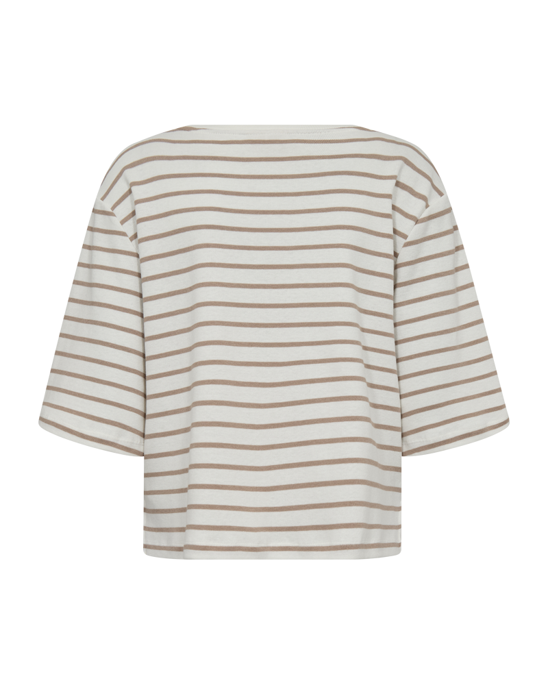 FQMILA - T-SHIRT - WHITE AND BROWN