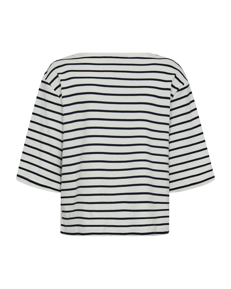 FQMILA - T-SHIRT - WHITE AND BLUE