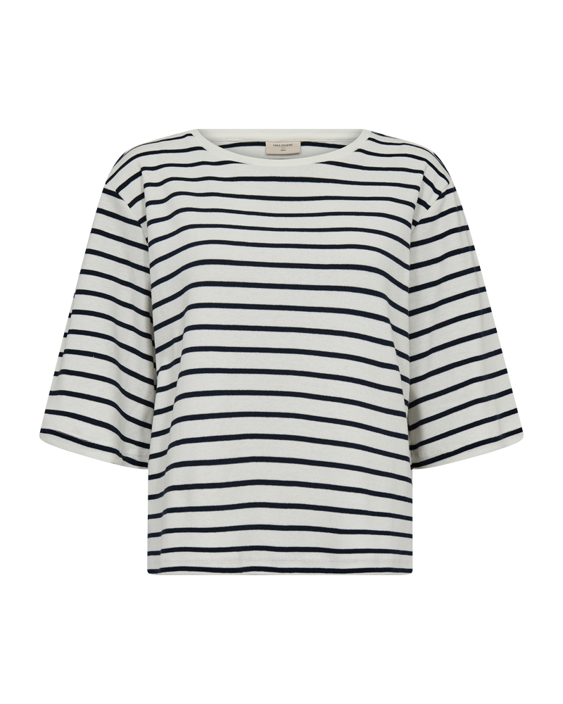FQMILA - T-SHIRT - WHITE AND BLUE