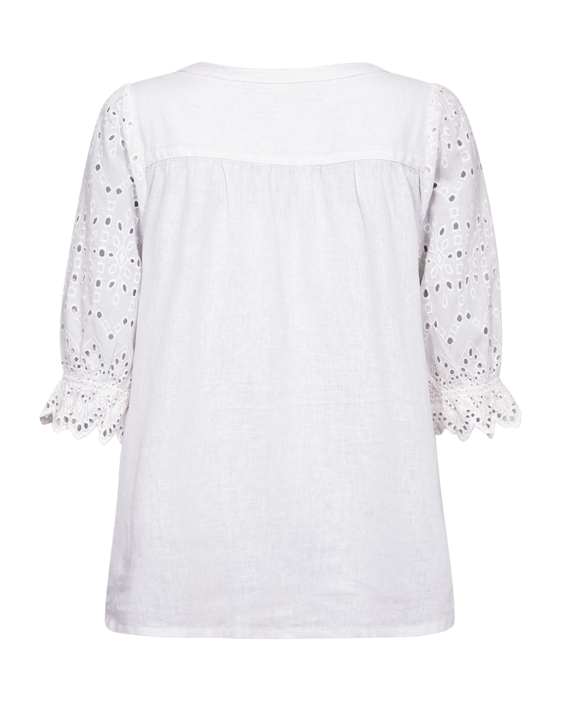 FQLALUNA - SHIRT WITH BRODERIE ANGLAISE - WHITE