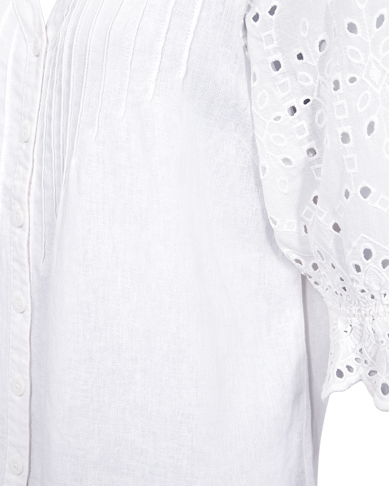 FQLALUNA - SHIRT WITH BRODERIE ANGLAISE - WHITE
