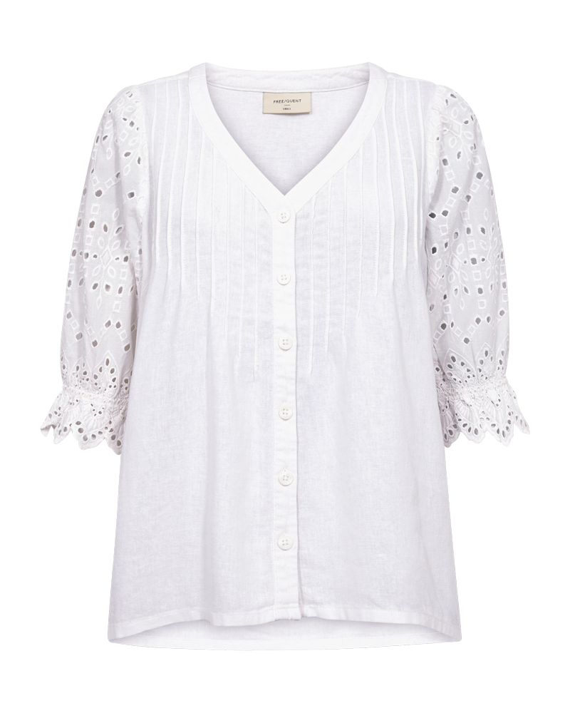FQLALUNA - SHIRT WITH BRODERIE ANGLAISE - WHITE