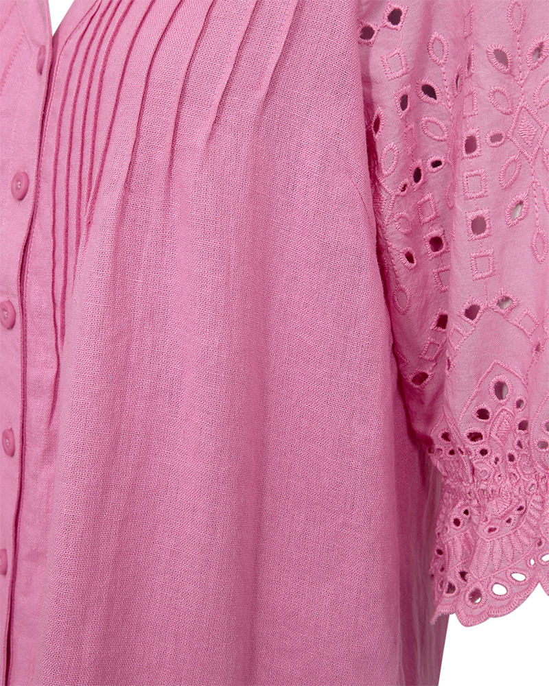 FQLALUNA - SHIRT WITH BRODERIE ANGLAISE - ROSE