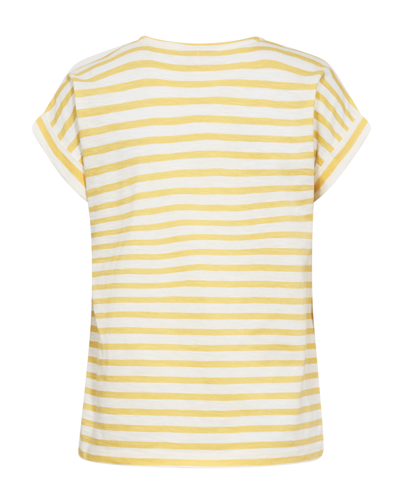 FQVIVA - T-SHIRT - WHITE AND YELLOW