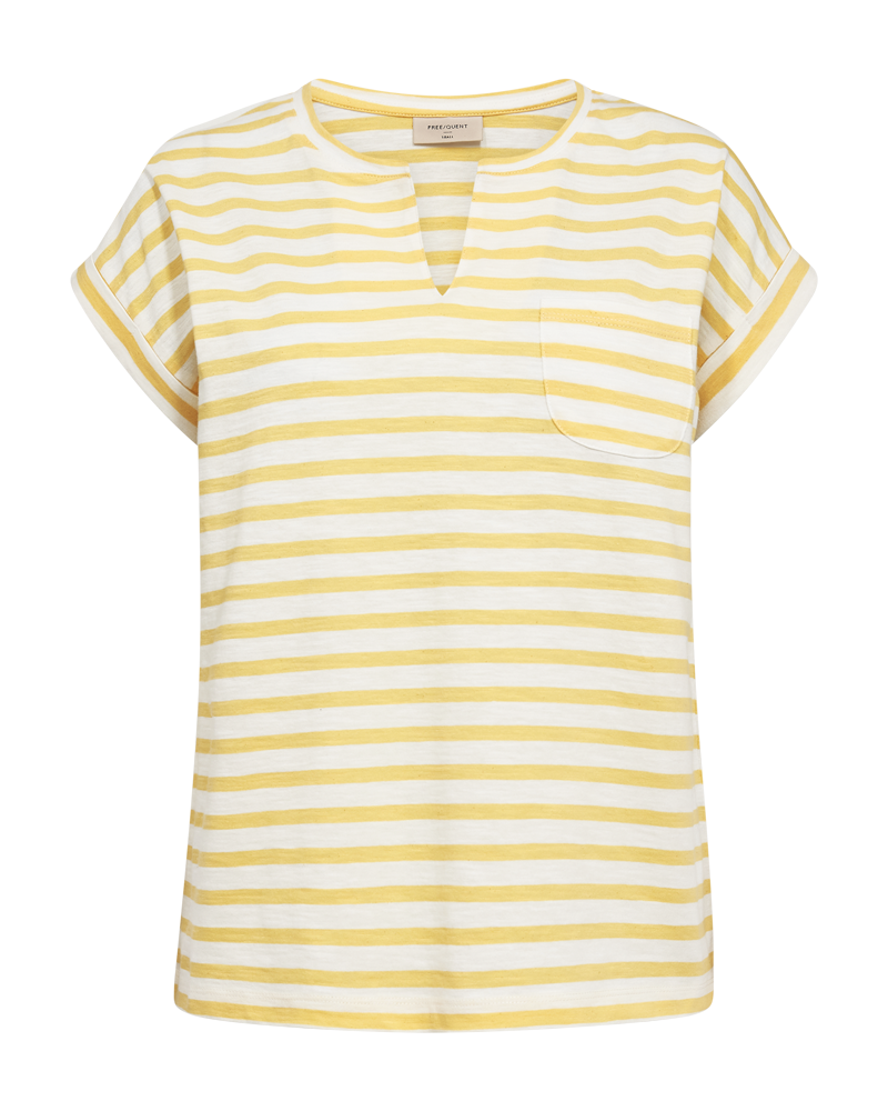 FQVIVA - T-SHIRT - WHITE AND YELLOW