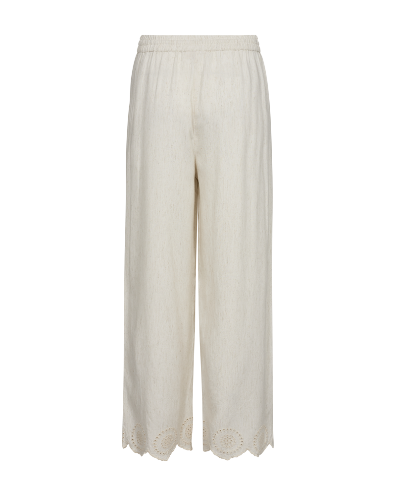 Fqlinus - broek met borduurwerk anglaise - beige