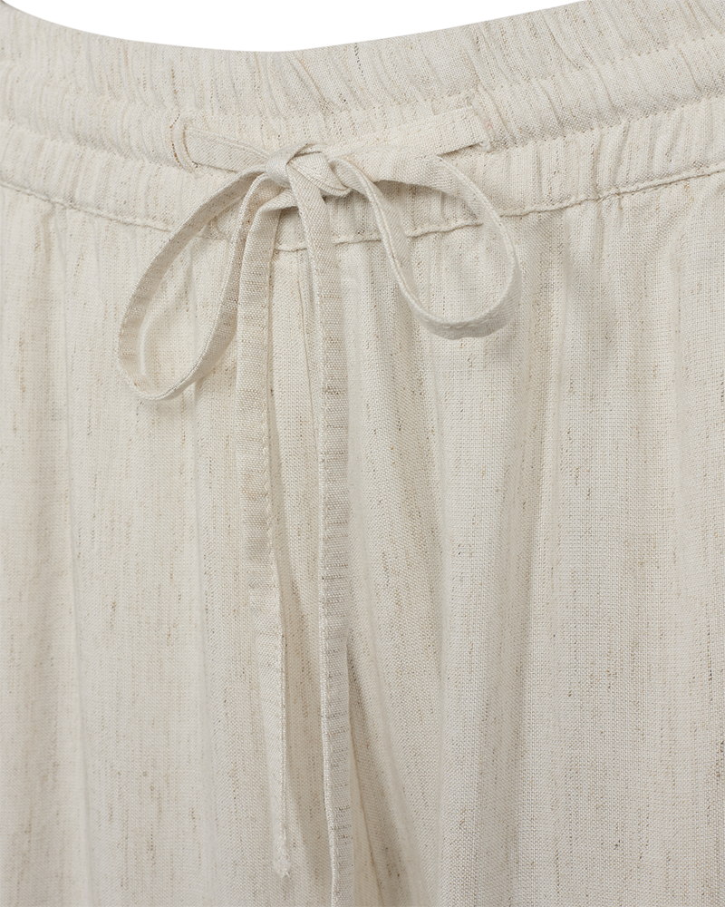 Fqlinus - broek met borduurwerk anglaise - beige