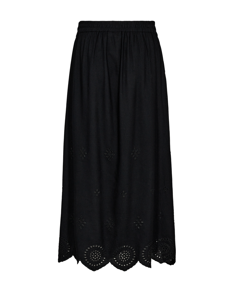 FQLINUS - SKIRT WITH EMBROIDERY ANGLAISE - BLACK