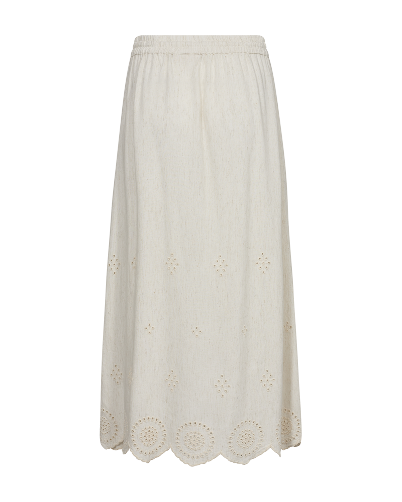 FQLINUS - SKIRT WITH EMBROIDERY ANGLAISE - BEIGE