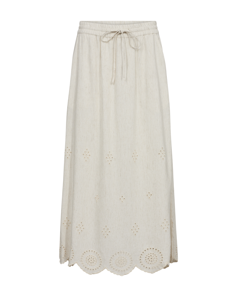 FQLINUS - SKIRT WITH EMBROIDERY ANGLAISE - BEIGE