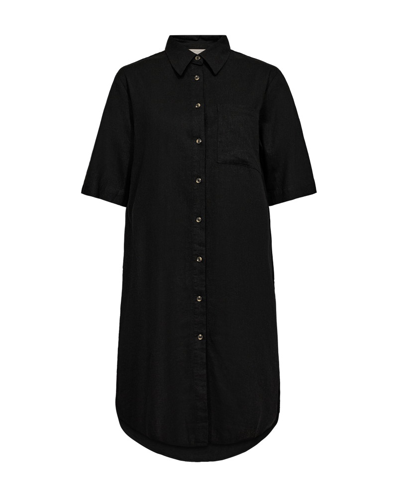 Fqlava - linnen shirtjurk - zwart