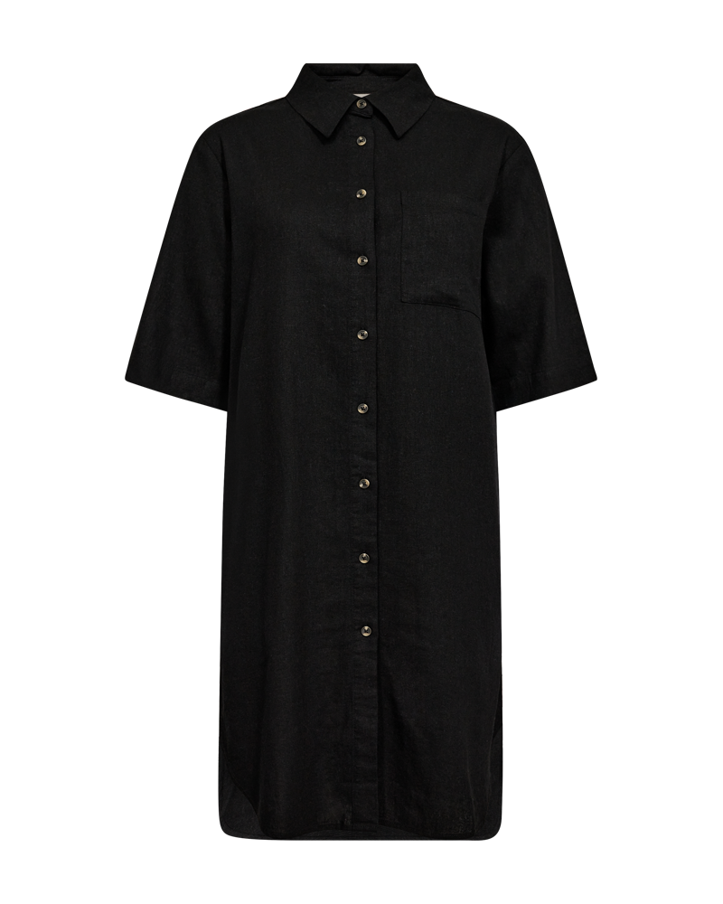 FQLAVA - LINEN SHIRT DRESS - BLACK