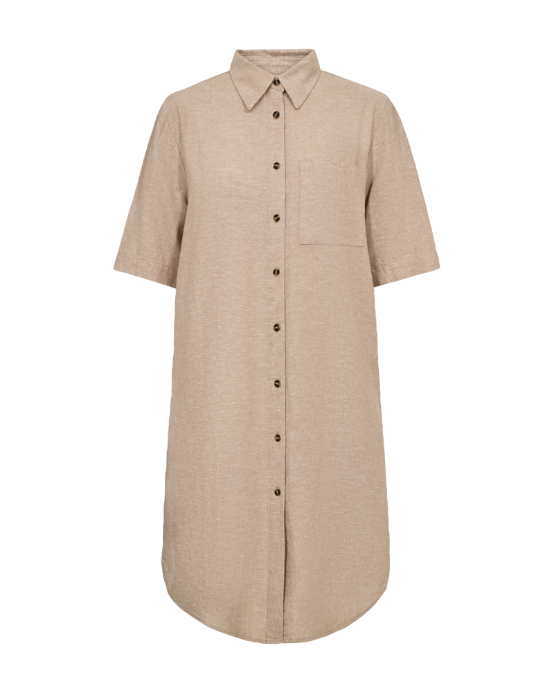 FQLAVA - LINEN SHIRT DRESS - BEIGE