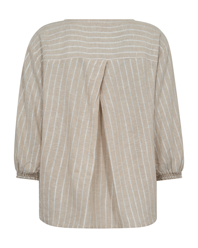 FQLALUX - STRIPED BLOUSE - BEIGE AND WHITE