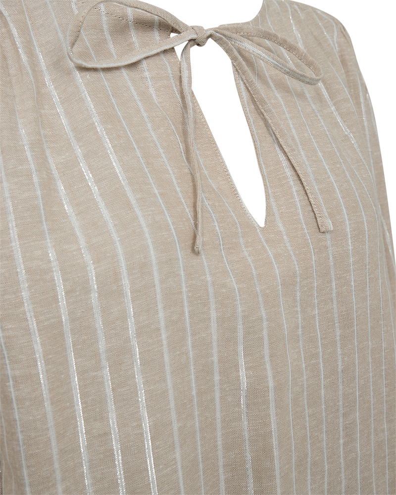 FQLALUX - STRIPED BLOUSE - BEIGE AND WHITE