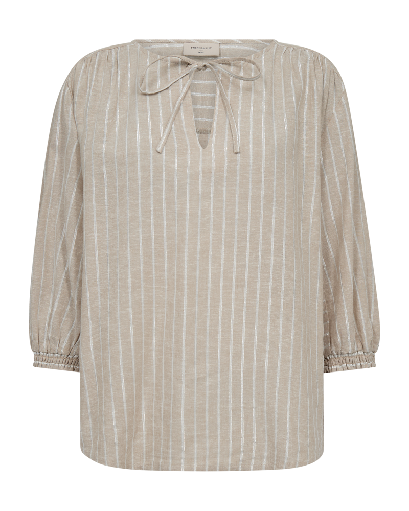 FQLALUX - STRIPED BLOUSE - BEIGE AND WHITE