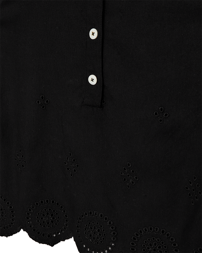 Fqlinus - top met kant - zwart