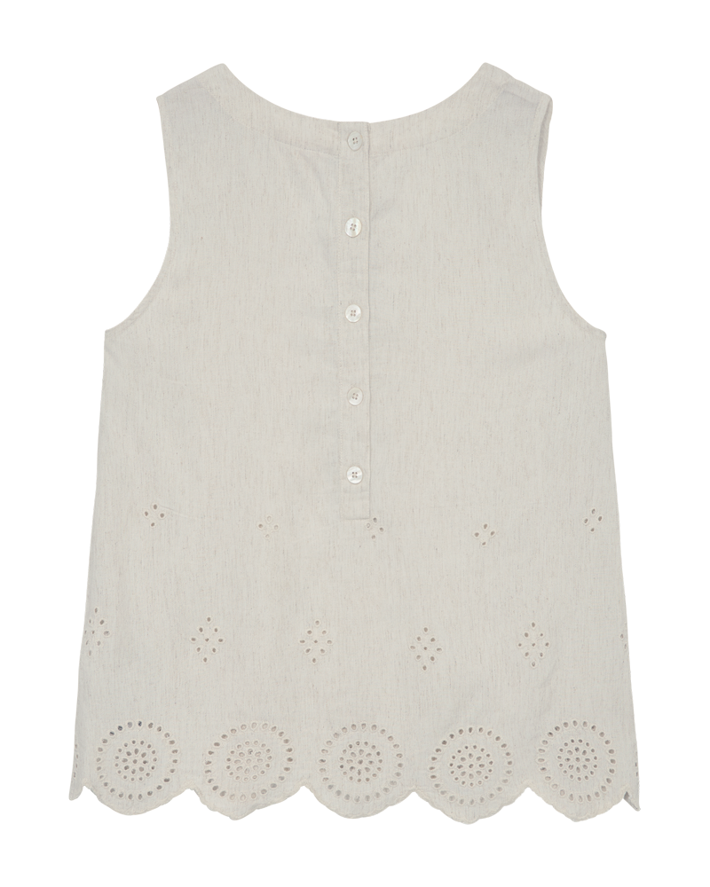 Fqlinus - top met kant - beige