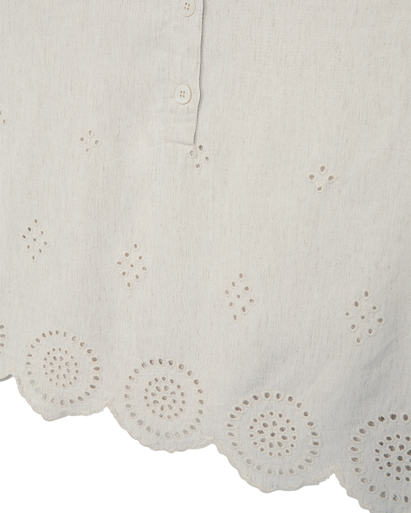 Fqlinus - top met kant - beige