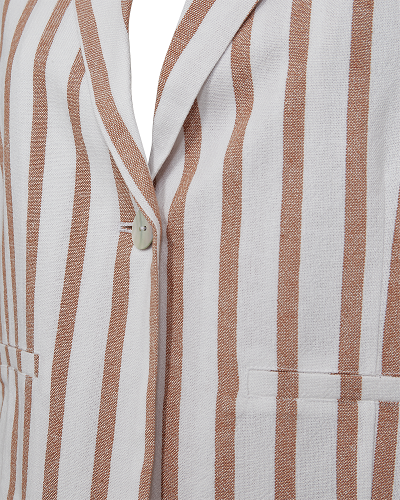 FQLAVISCO - SHORT JACKET - WHITE AND BROWN