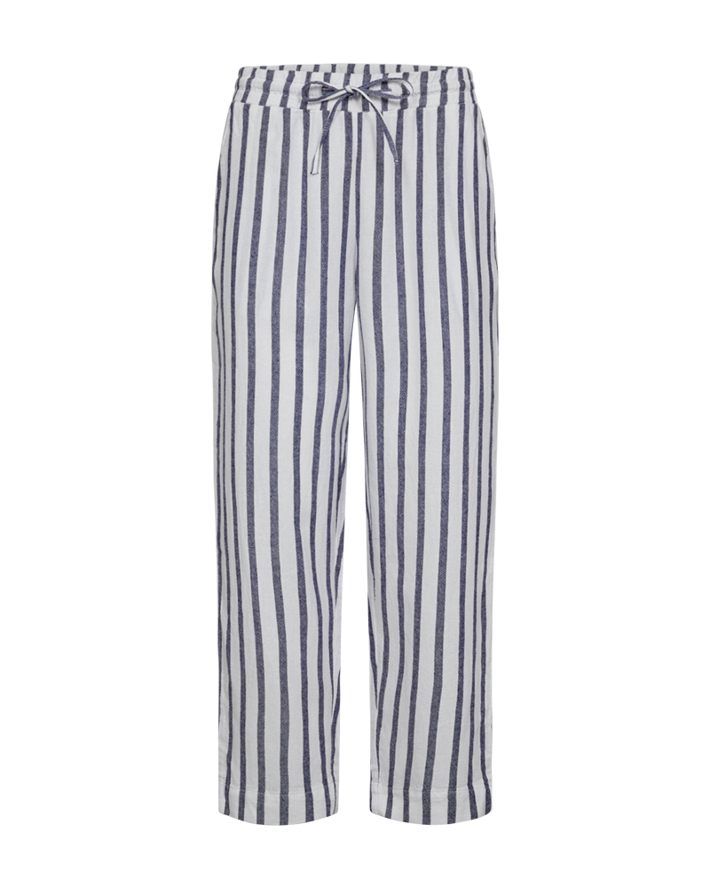 FQLAVISCO - Striped enkelbroeken - Wit en blauw