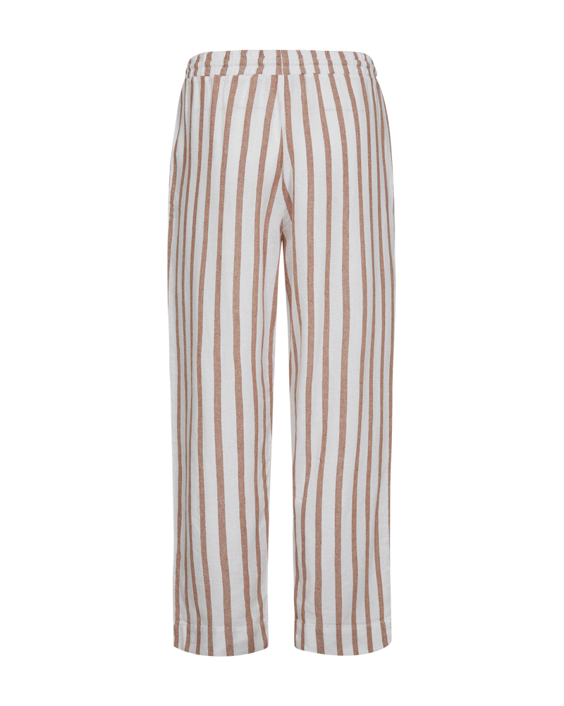 FQLAVISCO - Striped enkelbroeken - Wit en bruin