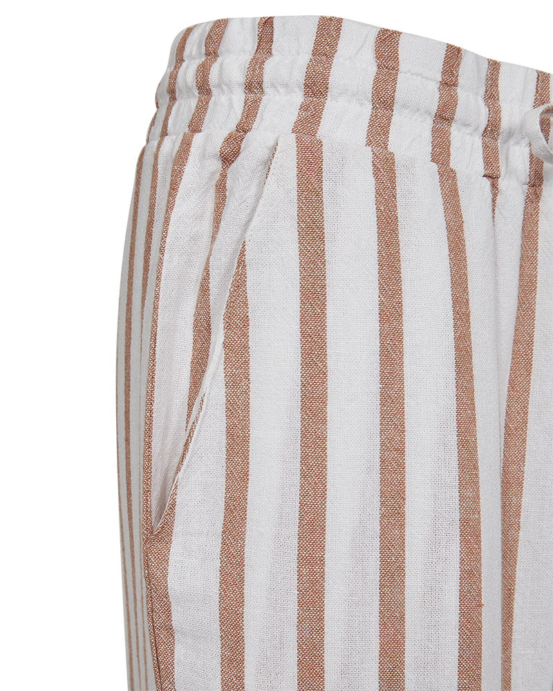 FQLAVISCO - Striped enkelbroeken - Wit en bruin