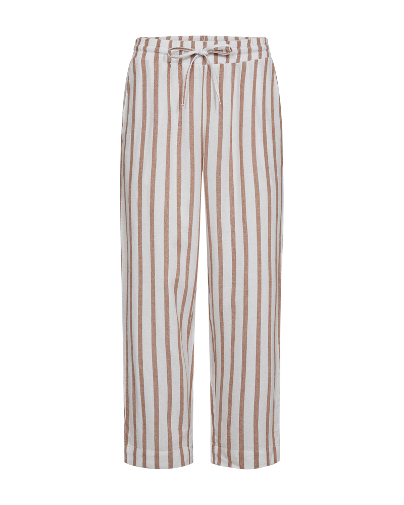FQLAVISCO - Striped enkelbroeken - Wit en bruin
