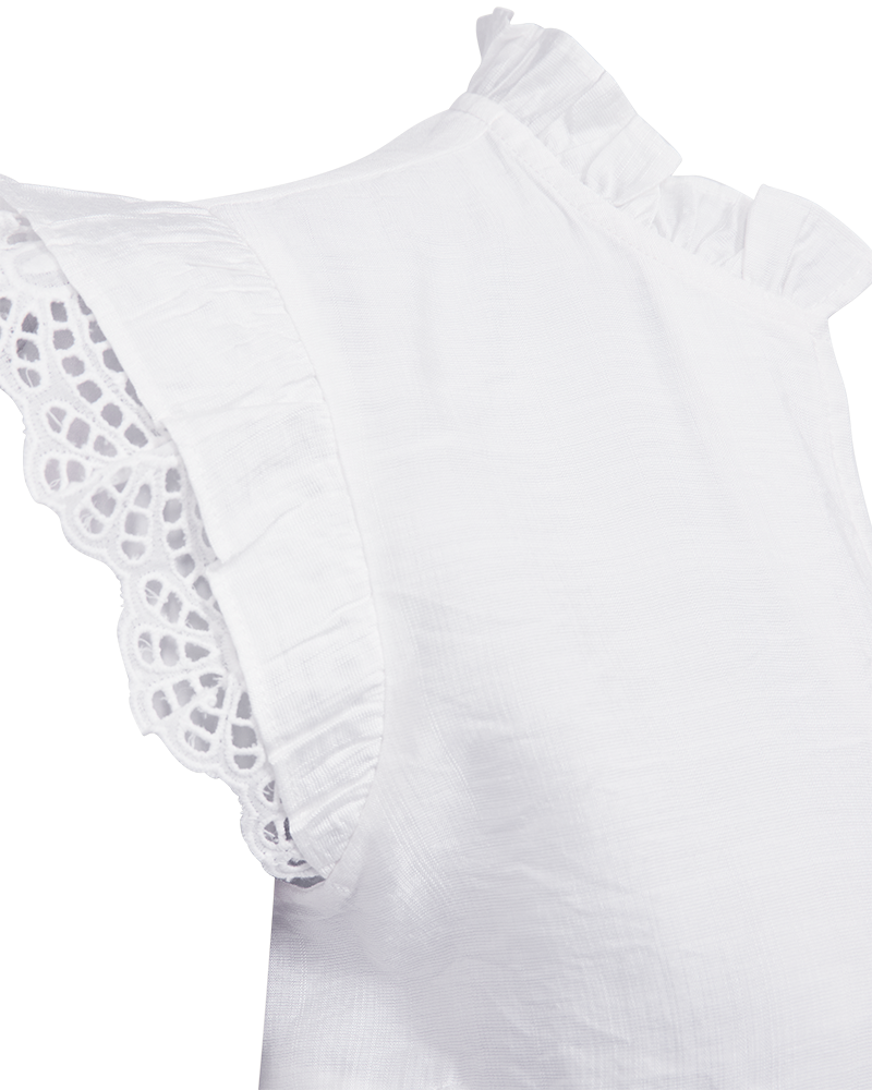 FQLISA - BLOUSE WITH LACE - WHITE