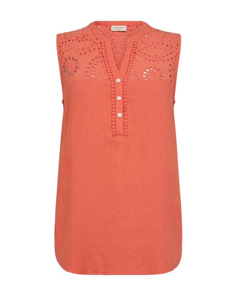 FQLOUIS - BLOUSE WITH LACE - ORANGE