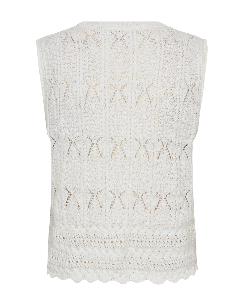 FQFRAYA - KNITTED WAISTCOAT - WHITE