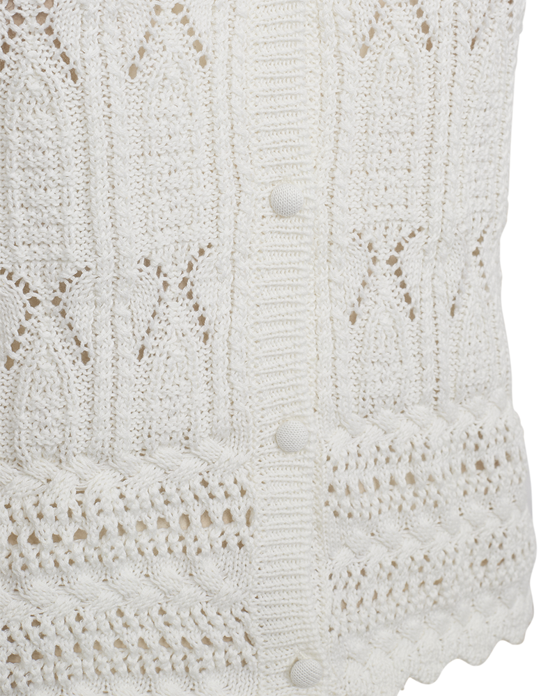 FQFRAYA - KNITTED WAISTCOAT - WHITE
