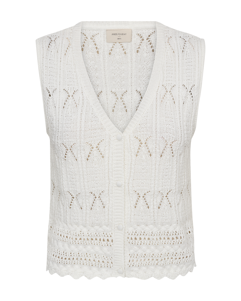 FQFRAYA - KNITTED WAISTCOAT - WHITE