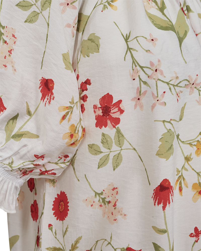 FQMELE - FLORAL BLOUSE - WHITE