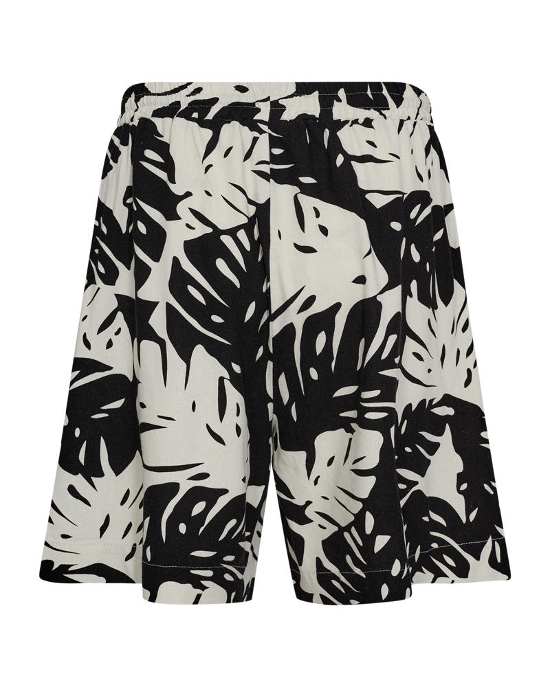 FQLAVISCO - FLORAL SHORTS - BEIGE AND BLACK