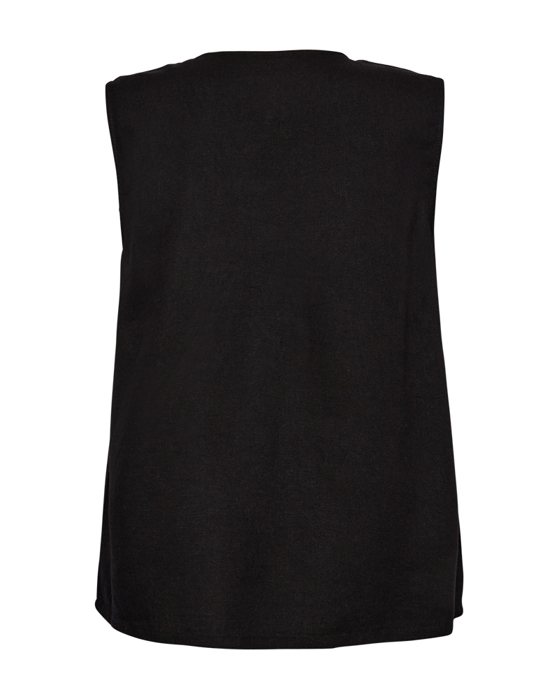Fqlava - linnen top - zwart
