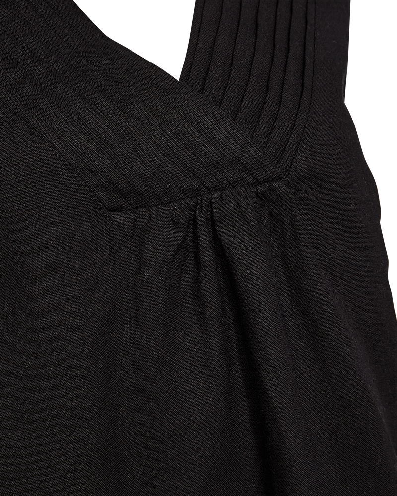 FQLAVA - LINEN TOP - BLACK