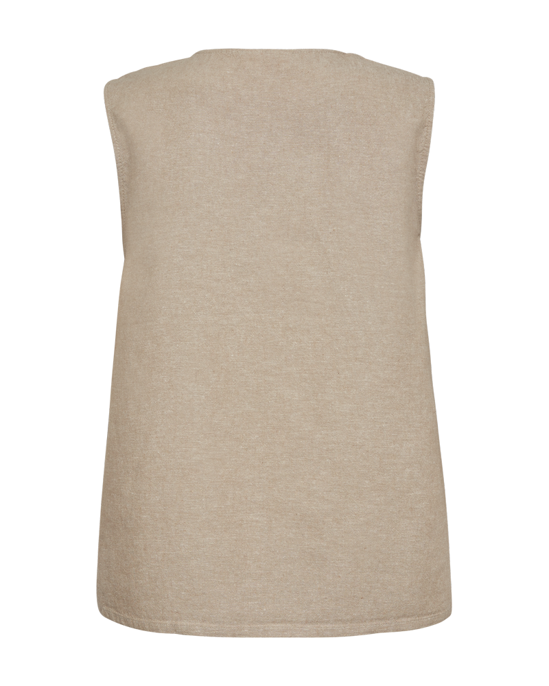 FQLAVA - LINEN TOP - BEIGE