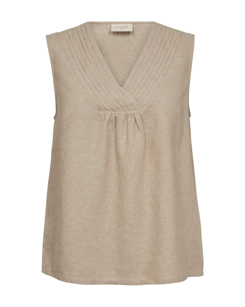FQLAVA - LINEN TOP - BEIGE