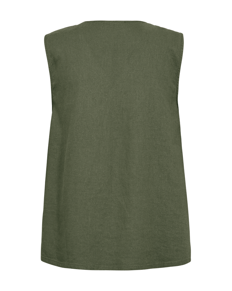 Fqlava - linnen top - groen