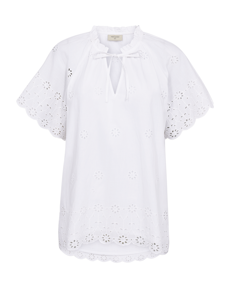 Fqiddi - blouse met geborduurd gatpatroon - wit
