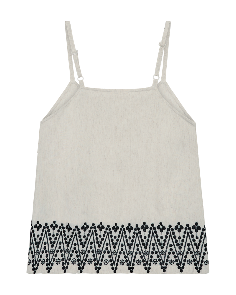 FQLINUS - Top met borduurdetails - Beige