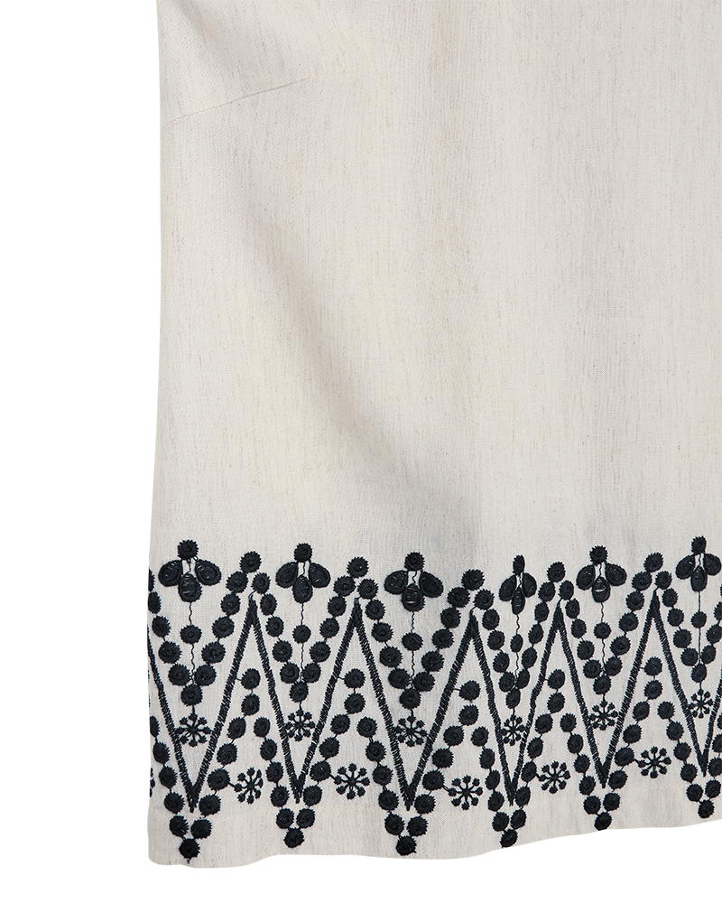 FQLINUS - Top met borduurdetails - Beige