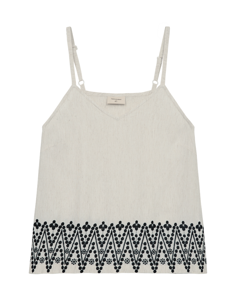 FQLINUS - Top met borduurdetails - Beige