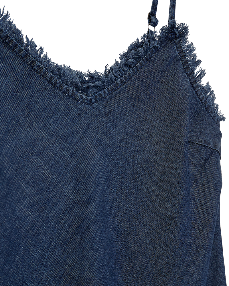 Fqrenna - top met randdetails - blauw