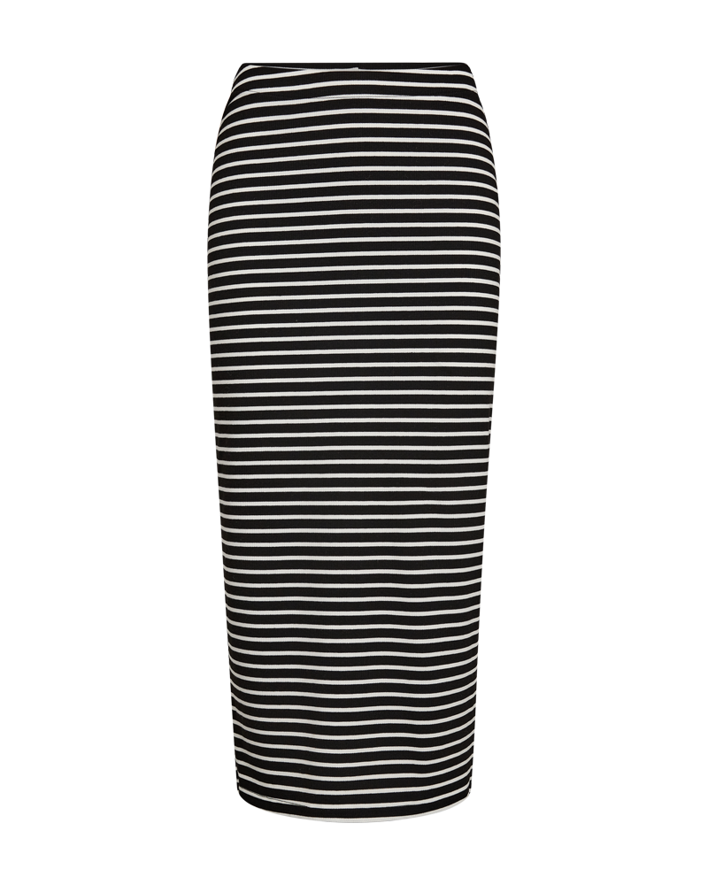 FQZIA - STRIPED SKIRT - BLACK AND WHITE
