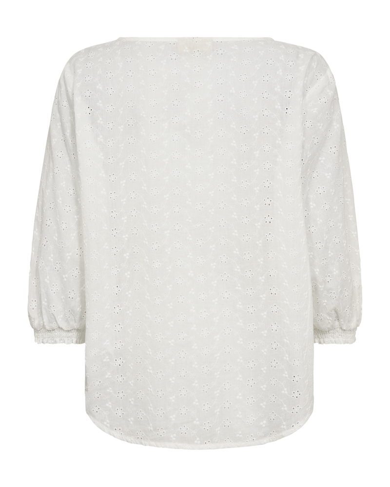 FQDIVA - BLOUSE WITH FLORAL HOLE PATTERN - WHITE
